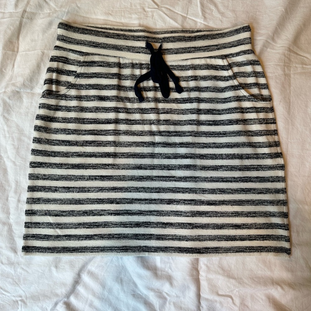 Market & Spruce Women's Navy Blue Casual Mini Pull On Striped Skirt Size Medium